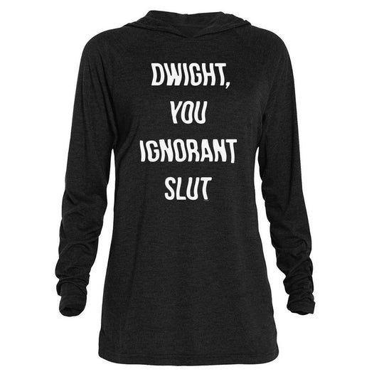 The Office Dwight You Ignorant Slut Tri-blend Raglan Hoodie-0