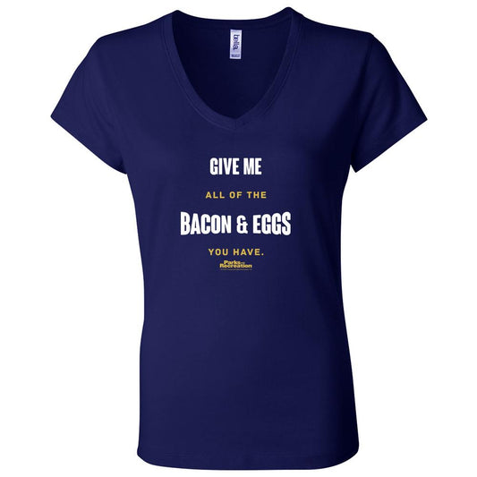 Parks and Recreation Bacon and Eggs Women's V-Neck T-Shirt