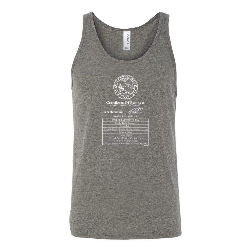 Parks and Recreation Certificate of Business Tri-Blend Tank Top