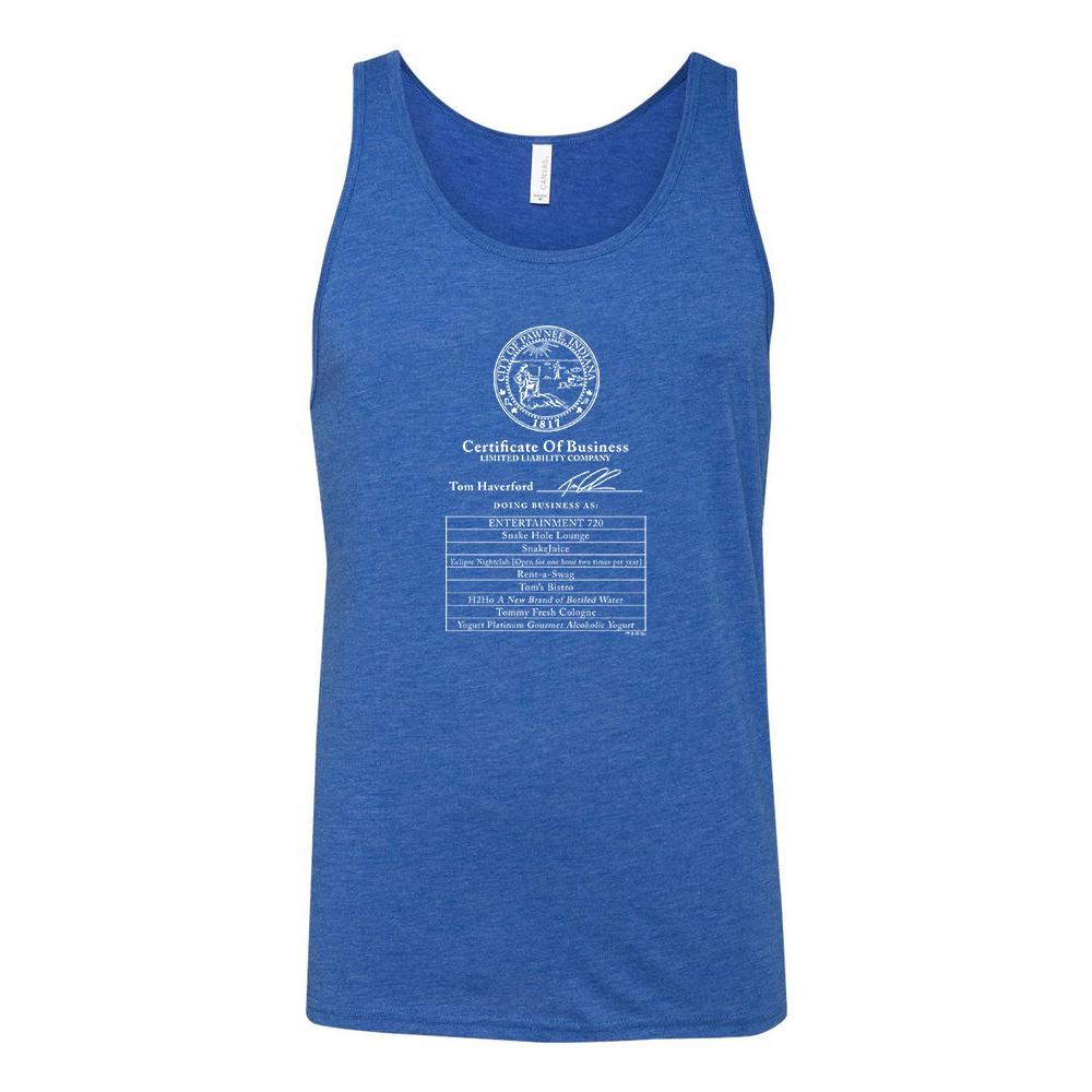 Parks and Recreation Certificate of Business Tri-Blend Tank Top