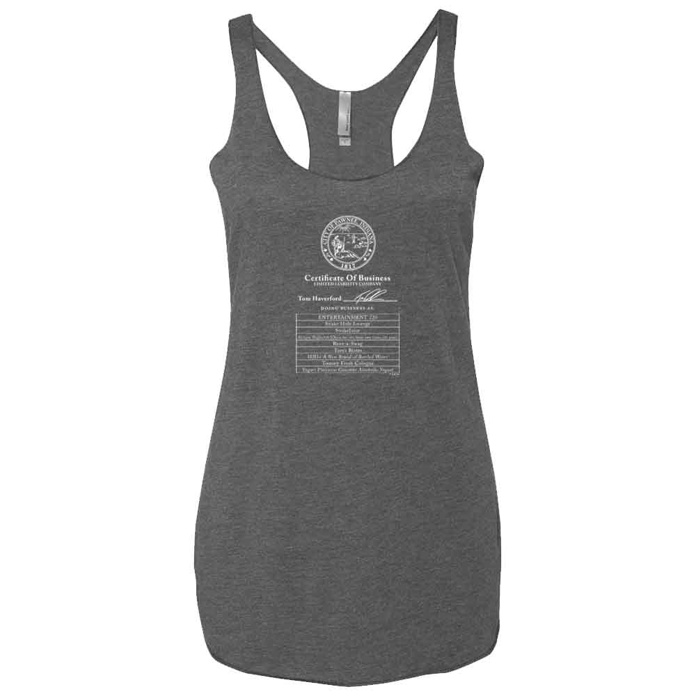 Parks and Recreation Certificate of Business Women's Tri-Blend Racerback Tank Top