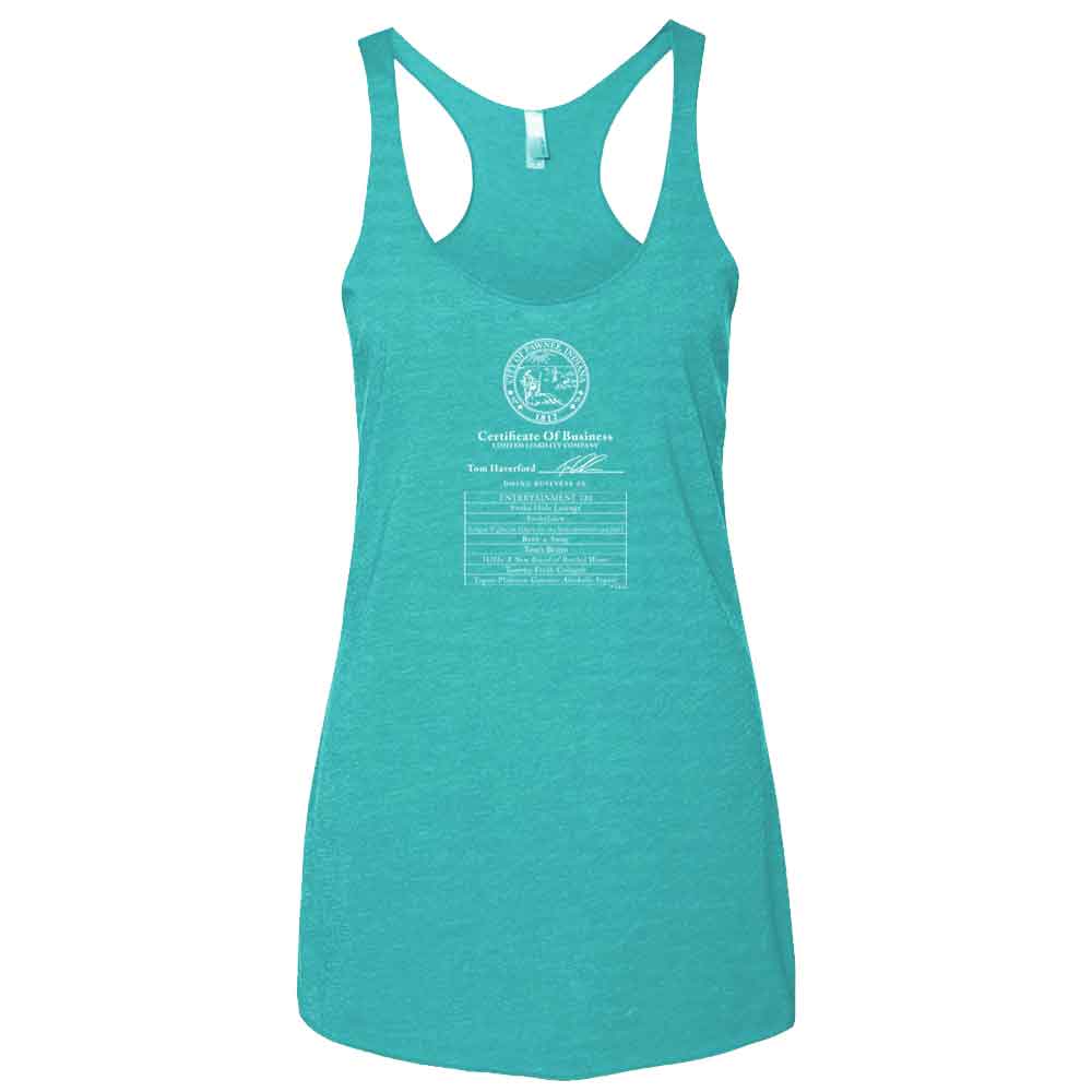 Parks and Recreation Certificate of Business Women's Tri-Blend Racerback Tank Top