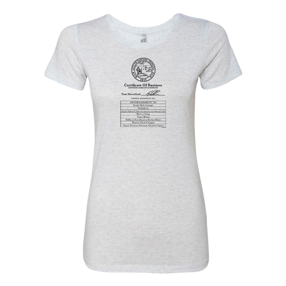 Park and Recreation Certificate of Business Women's Tri-Blend Short Sleeve T-Shirt