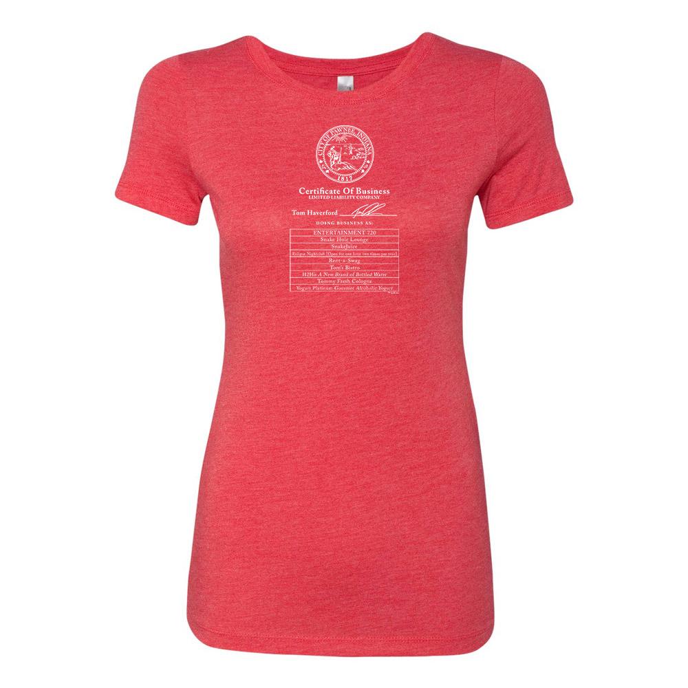 Park and Recreation Certificate of Business Women's Tri-Blend Short Sleeve T-Shirt