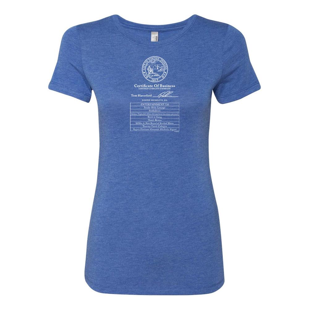 Park and Recreation Certificate of Business Women's Tri-Blend Short Sleeve T-Shirt