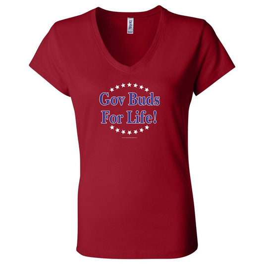 Parks and Recreation Gov Buds For Live Women's Short Sleeve V-Neck T-Shirt