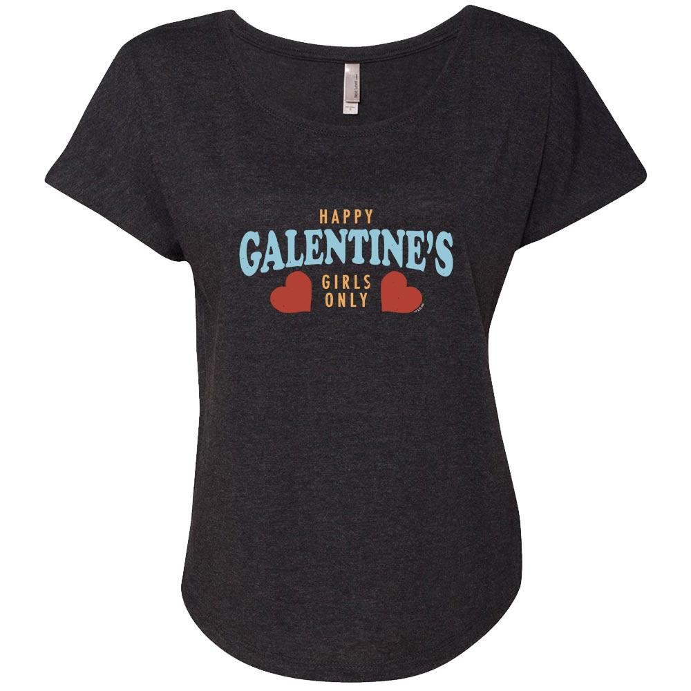 Parks and Recreation Happy Galentine's Girls Only Women's Tri-Blend Dolman T-Shirt