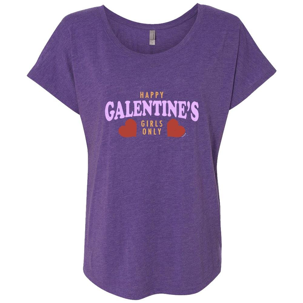Parks and Recreation Happy Galentine's Girls Only Women's Tri-Blend Dolman T-Shirt