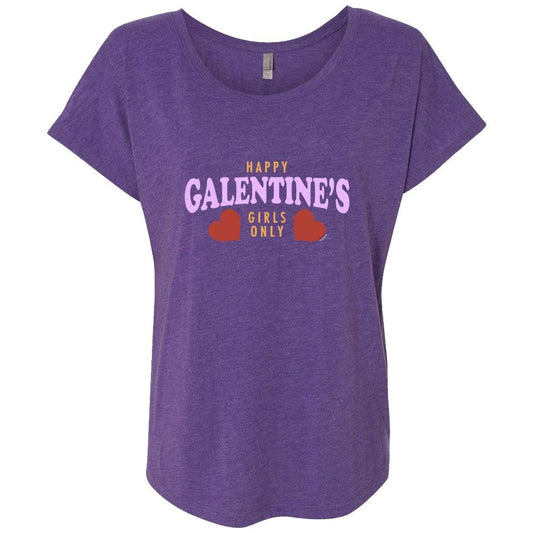 Parks and Recreation Happy Galentine's Girls Only Women's Tri-Blend Dolman T-Shirt