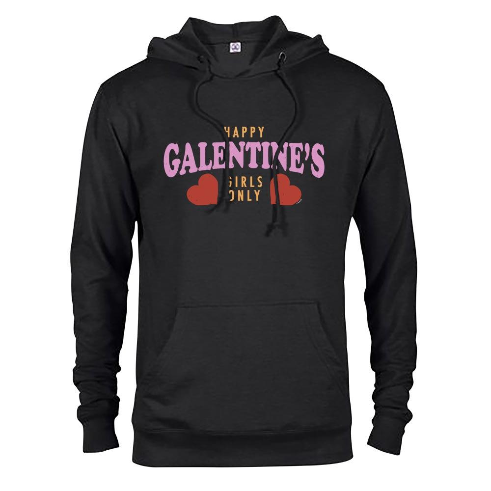 Parks and Recreation Happy Galentine's Girls Only Lightweight Hooded Sweatshirt