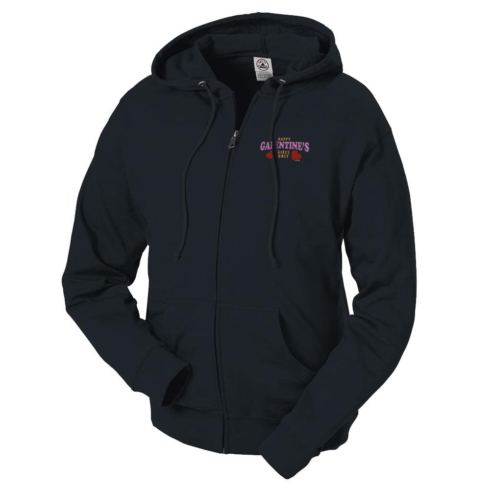 Parks and Recreation Happy Galentine's Girls Only Lightweight Zip Up Hooded Sweatshirt