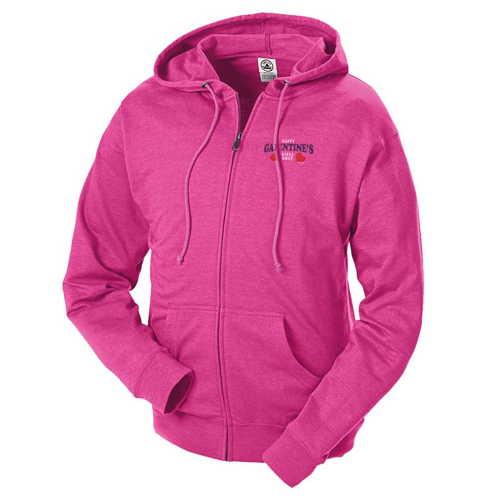 Parks and Recreation Happy Galentine's Girls Only Lightweight Zip Up Hooded Sweatshirt