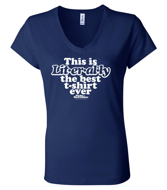 Parks and Recreation Literally Women's V-neck Short Sleeve T-Shirt