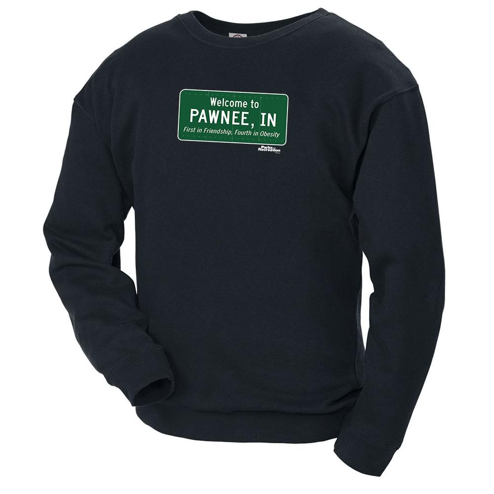 Parks and Recreation Pawnee Sign Crew Neck Sweatshirt