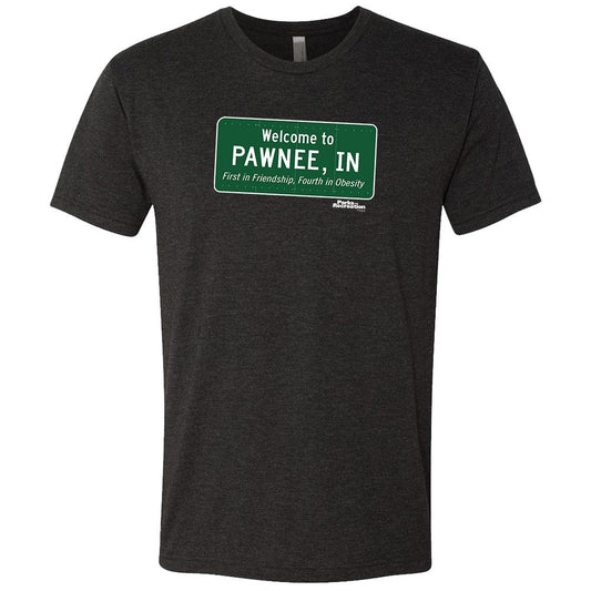 Parks and Recreation Pawnee Sign Men's Tri-Blend Short Sleeve T-Shirt