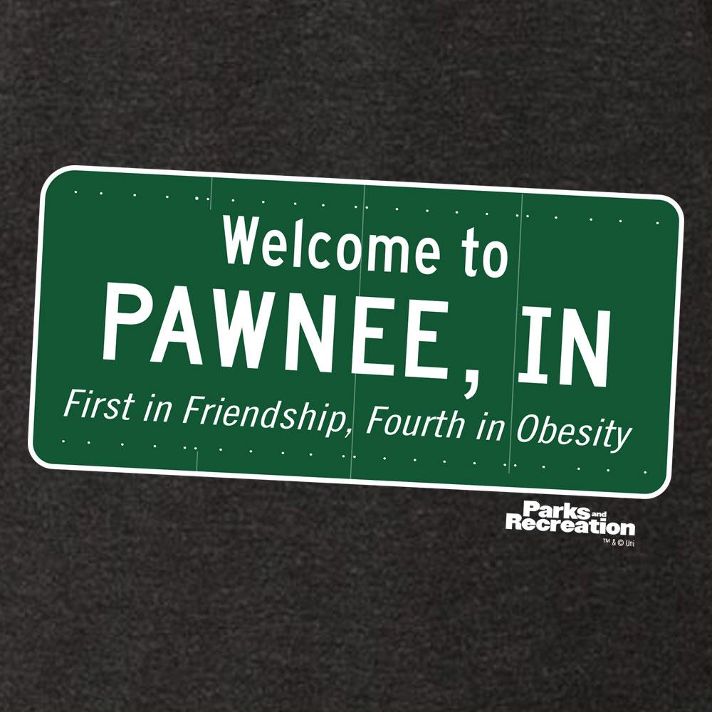 Parks and Recreation Pawnee Sign Men's Tri-Blend Short Sleeve T-Shirt