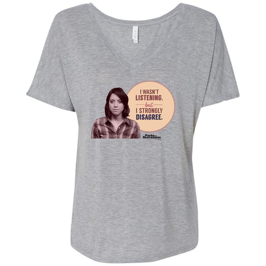 Parks and Recreation I Strongly Disagree Women's Relaxed V-Neck T-Shirt
