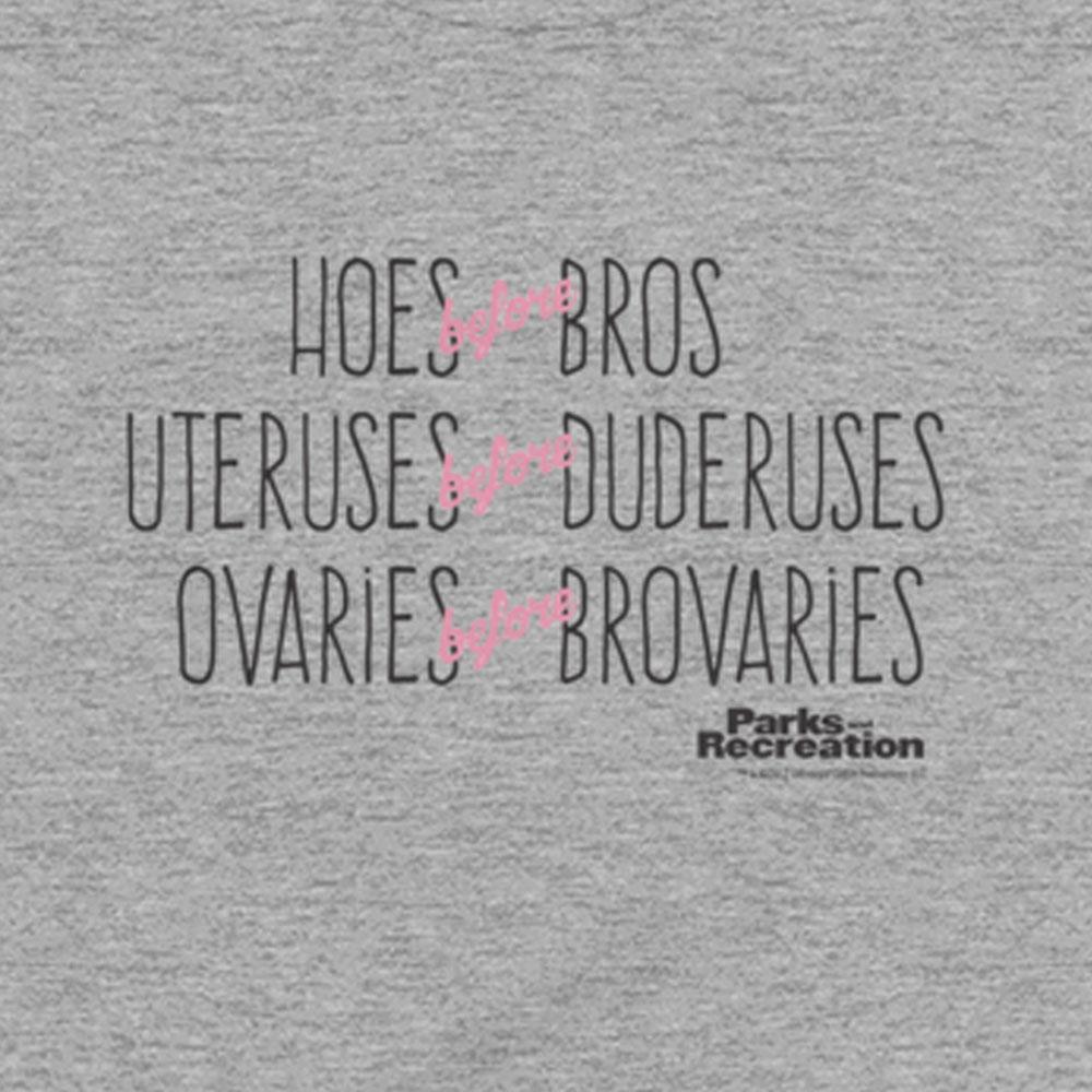 Parks and Recreation Hoes Before Bros Women's Short Sleeve T-Shirt