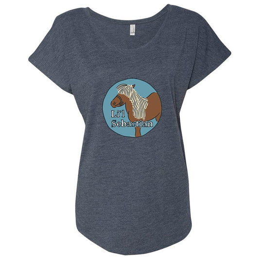 Parks and Recreation Li'l Sebastian Caricature Women's Tri-Blend Dolman T-Shirt