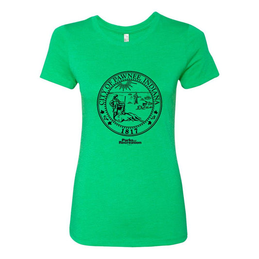Parks and Recreation Pawnee Seal St. Paddy's Day Women's T-Shirt