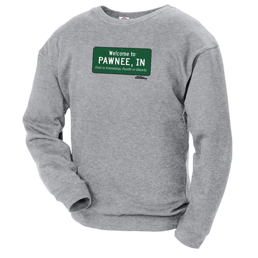 Parks and Recreation Pawnee Sign Crew Neck Sweatshirt