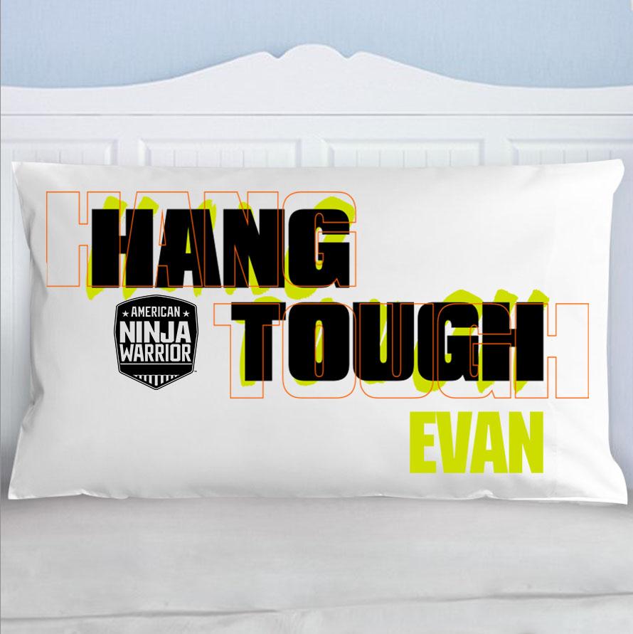 Personalized American Ninja Warrior Hang Tough Pillow Case