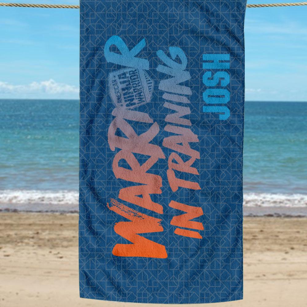 Personalized American Ninja Warrior Beach Towel - 30" x 55"