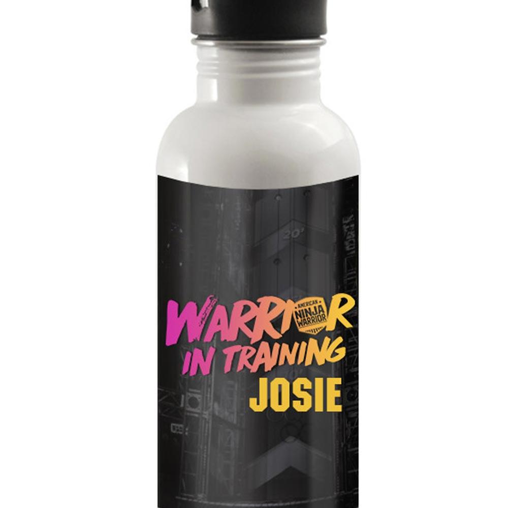 Personalized Warrior In Training Pink Design Water Bottle