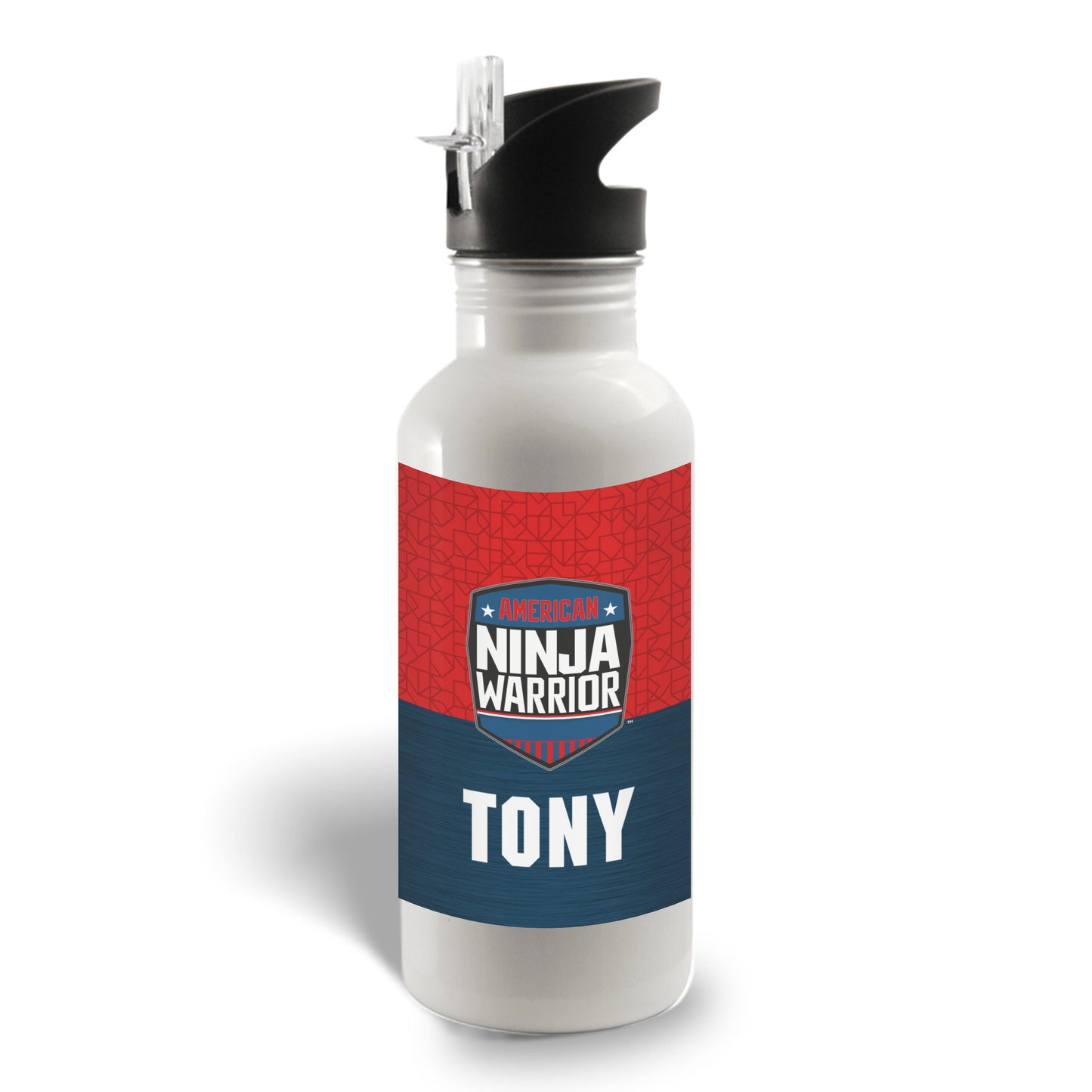 Personalized American Ninja Warrior Logo Water Bottle