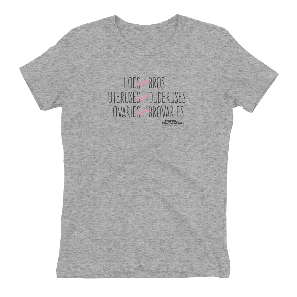 Parks and Recreation Hoes Before Bros Women's Short Sleeve T-Shirt