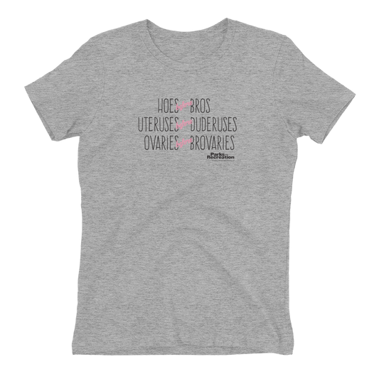 Parks and Recreation Hoes Before Bros Women's Short Sleeve T-Shirt