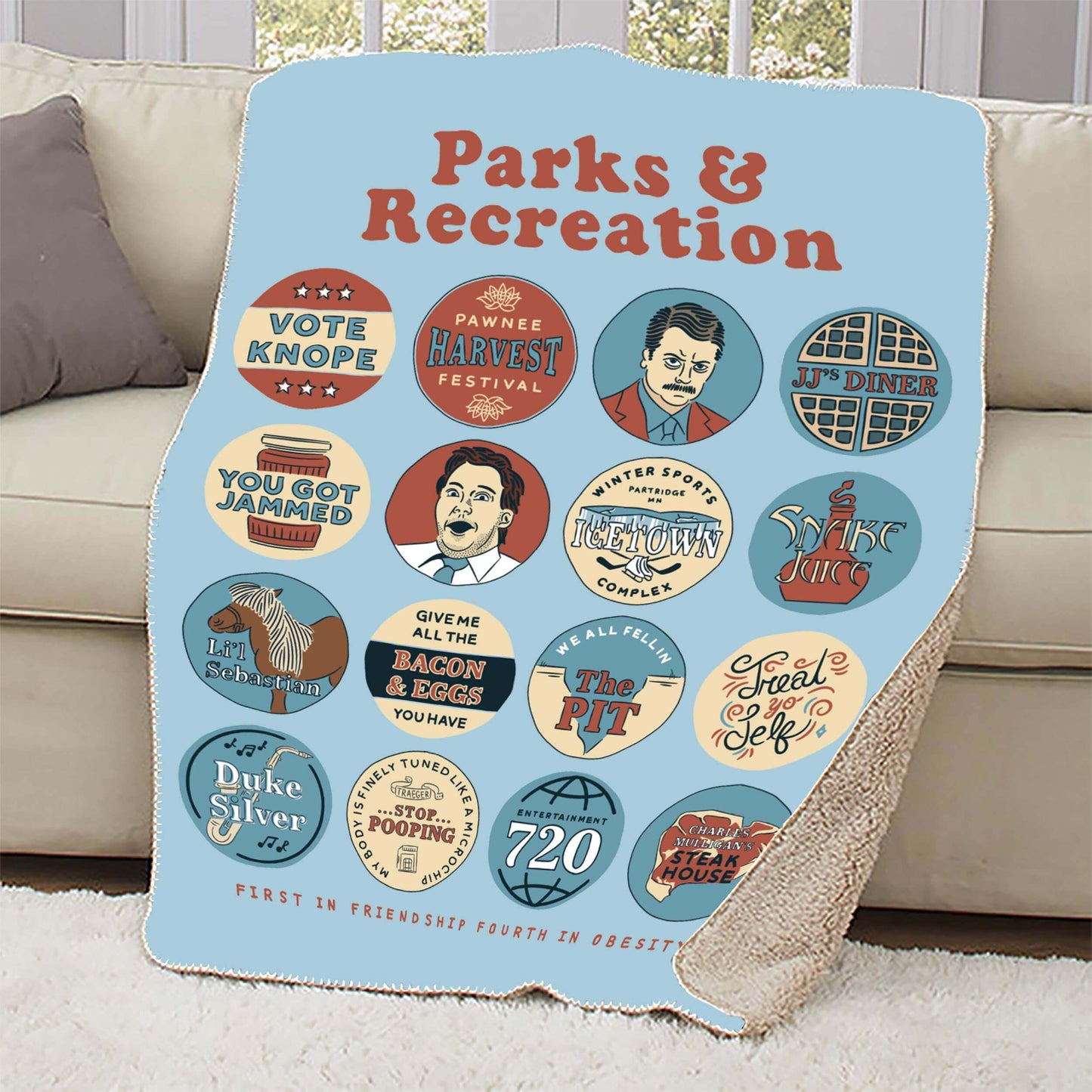 Parks and Recreation Quote Mash-Up Sherpa Blanket