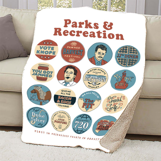 Parks and Recreation Quote Mash-Up Sherpa Blanket
