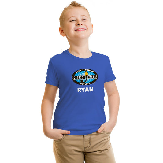 Survivor Outwit, Outplay, Outlast Personalized Kids Short Sleeve T-Shirt | Official CBS Entertainment Store-1