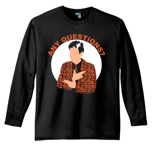 Saturday Night Live David S. Pumpkins Any Questions Black Long Sleeve T Shirt