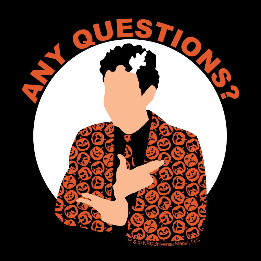 Saturday Night Live David S. Pumpkins Any Questions Black Long Sleeve T Shirt