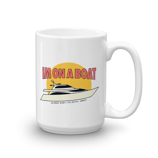 Saturday Night Live I'm on a Boat White Mug