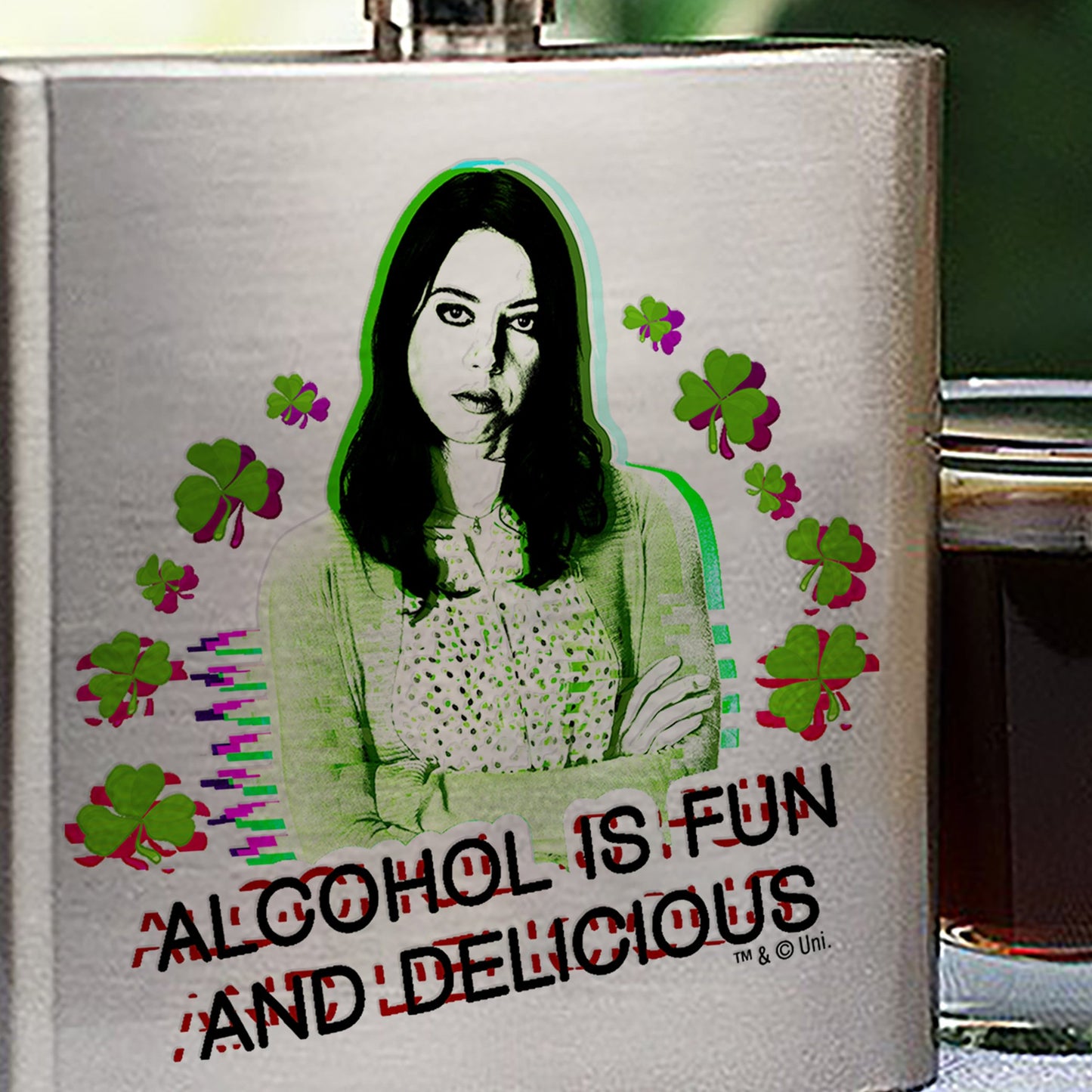 Parks and Recreation Alcohol is Fun and Delicious St. Patrick's Day Flask