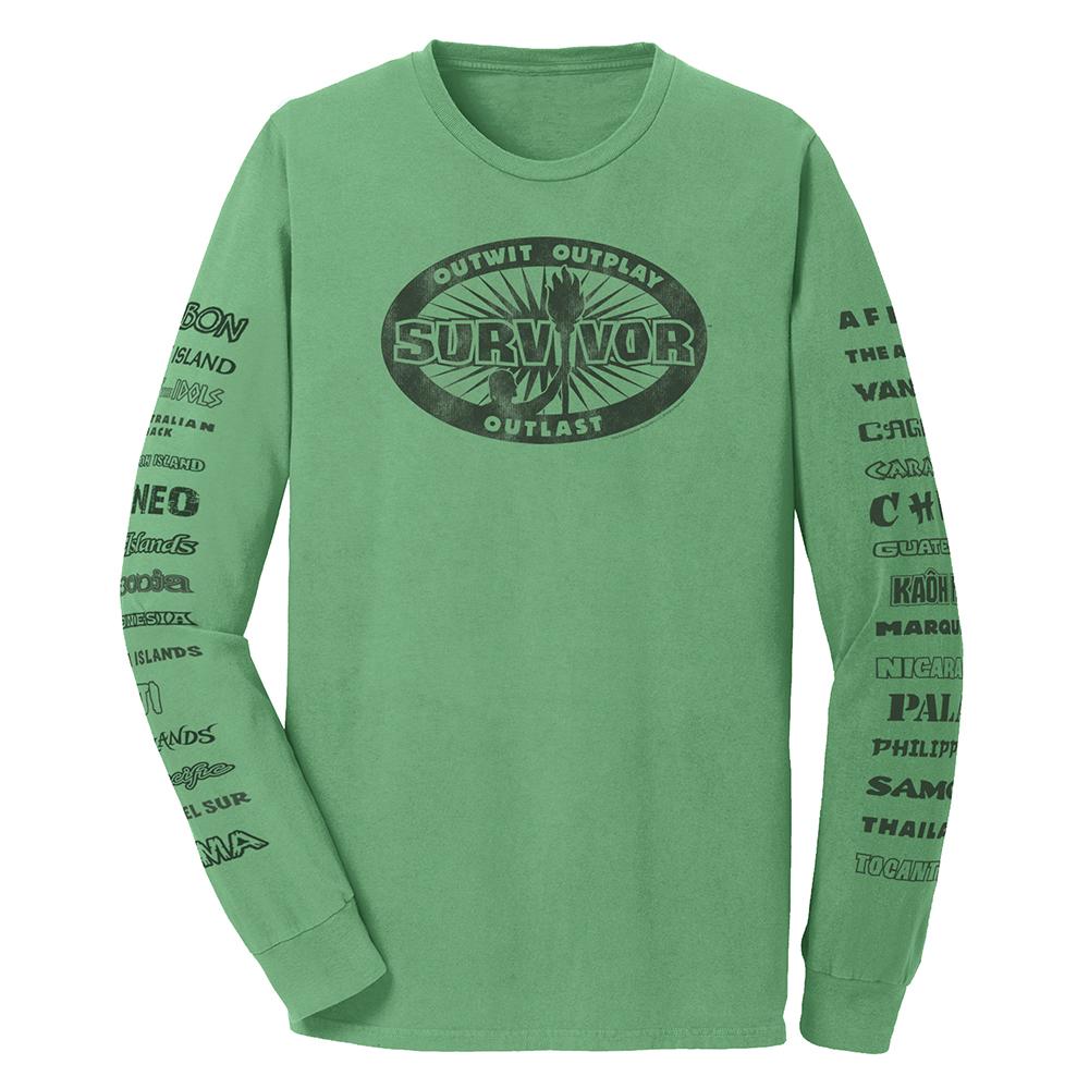 Survivor Outwit, Outplay, Outlast Locations Adult Long Sleeve T-Shirt | Official CBS Entertainment Store