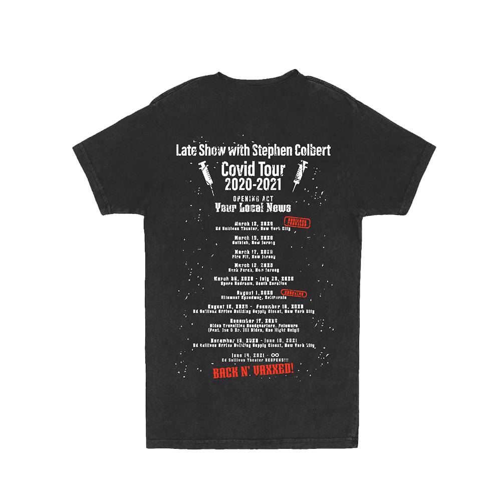 The Late Show with Stephen Colbert Covid Tour Distressed Short Sleeve T-Shirt | Official CBS Entertainment Store