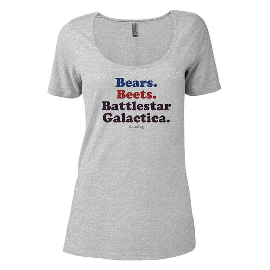The Office Bears. Beets. Battlestar Galactica Women's Relaxed Scoop Neck T-Shirt