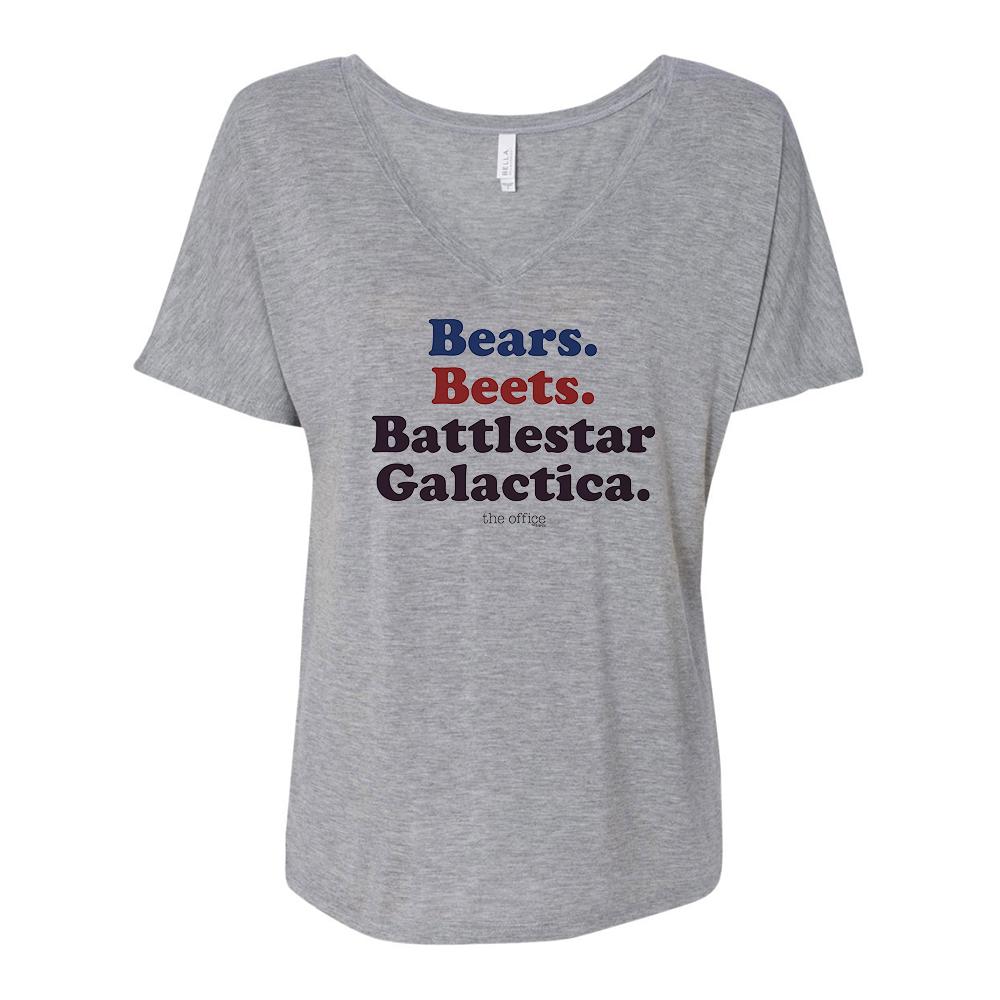 The Office Bears. Beets. Battlestar Galactica Women's Relaxed V-Neck T-Shirt