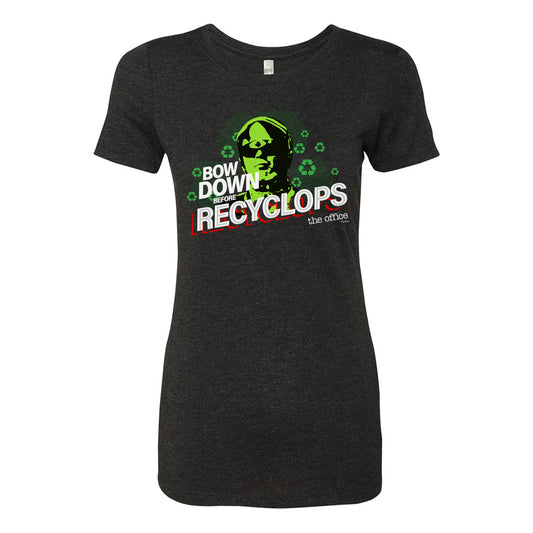 The Office Bow Down Before Recyclops Women's Tri-Blend T-Shirt-0