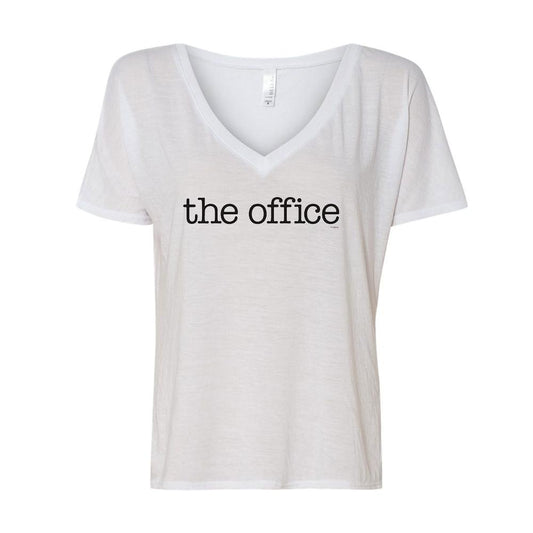 The Office Logo Women's Relaxed V-Neck T-Shirt-0