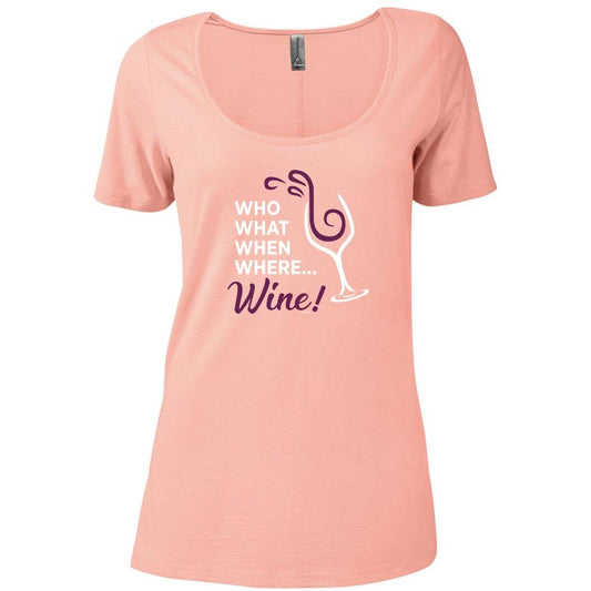 The Good Place Who  What  When  Where  Wine Women's Relaxed Scoop Neck T-Shirt