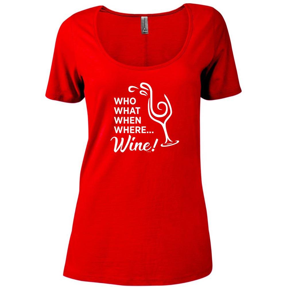 The Good Place Who  What  When  Where  Wine Women's Relaxed Scoop Neck T-Shirt