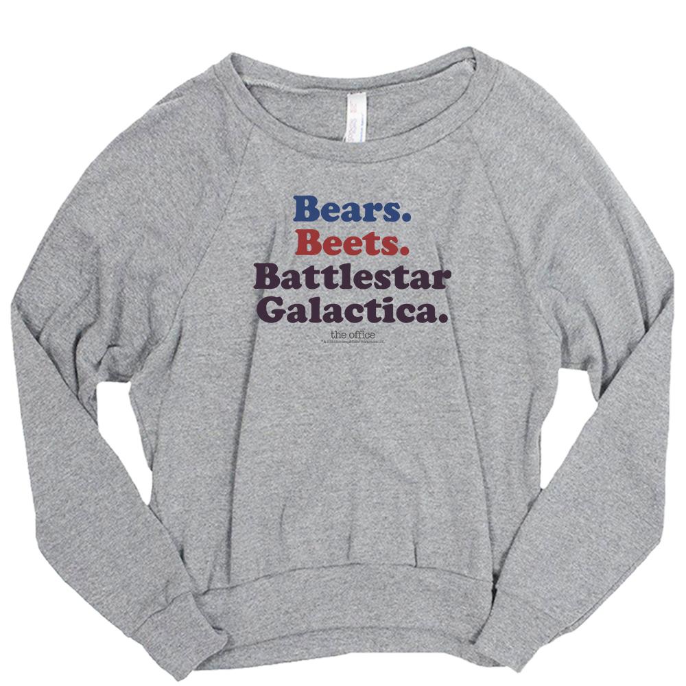 The Office Bears. Beets. Battlestar Galactica Women's Tri-Blend Pullover