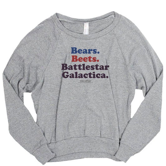 The Office Bears. Beets. Battlestar Galactica Women's Tri-Blend Pullover