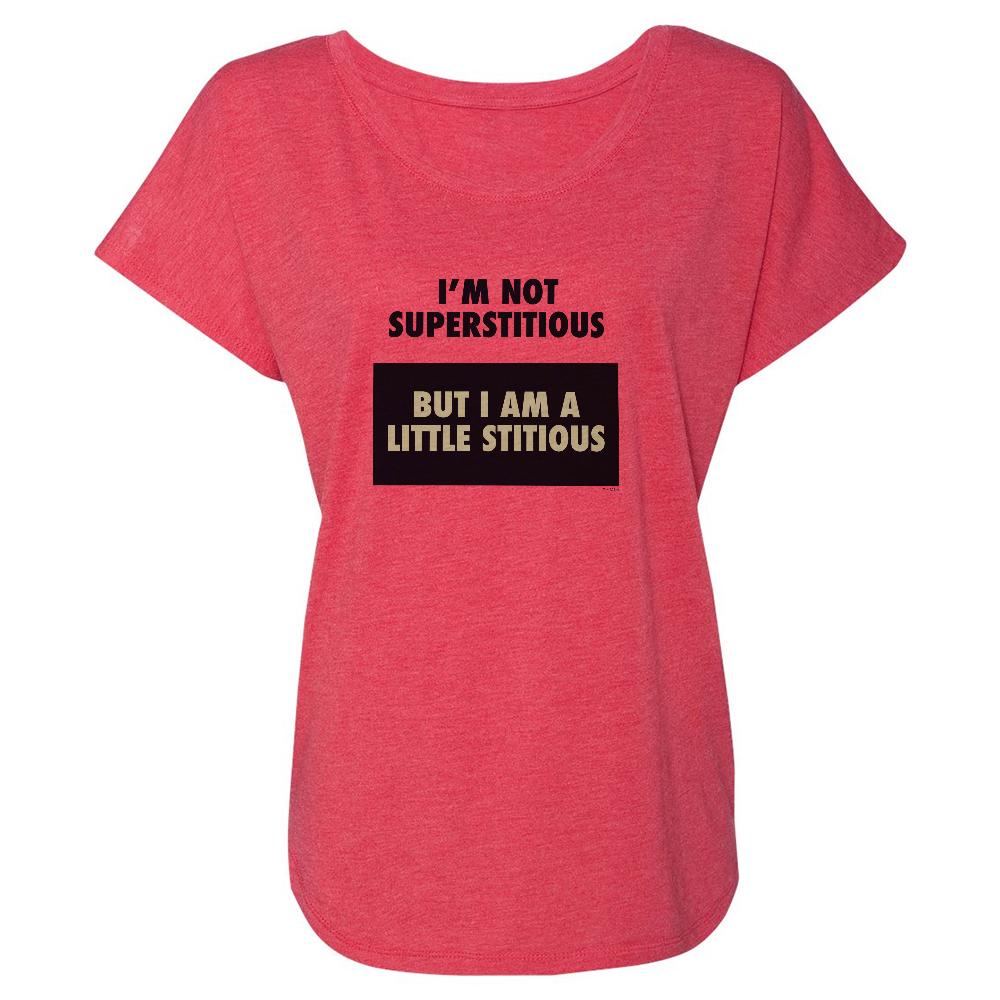 The Office Superstitious Women's Tri-Blend Dolman T-Shirt