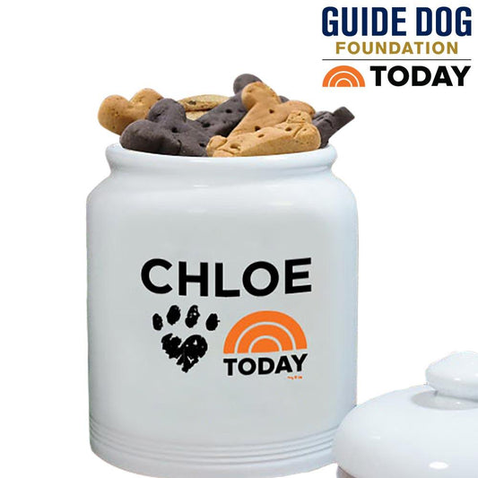 TODAY Personalized Paw Print Dog Treat Jar